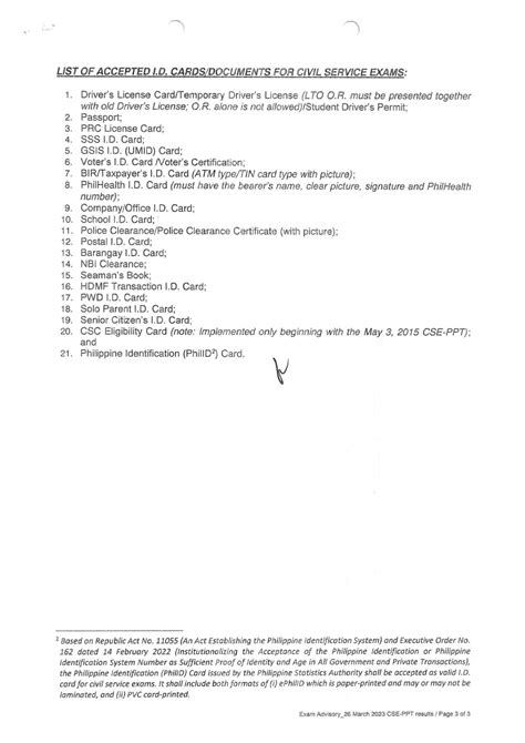 ocsergs|Examination Advisory No. 03, s. 2023 .